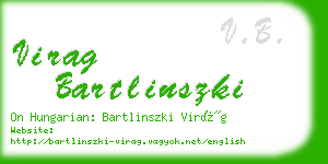 virag bartlinszki business card